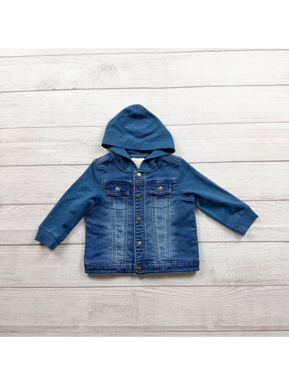 First Impressions Baby Denim Hoodie Jacket Blue Lightweight 12-18 Months